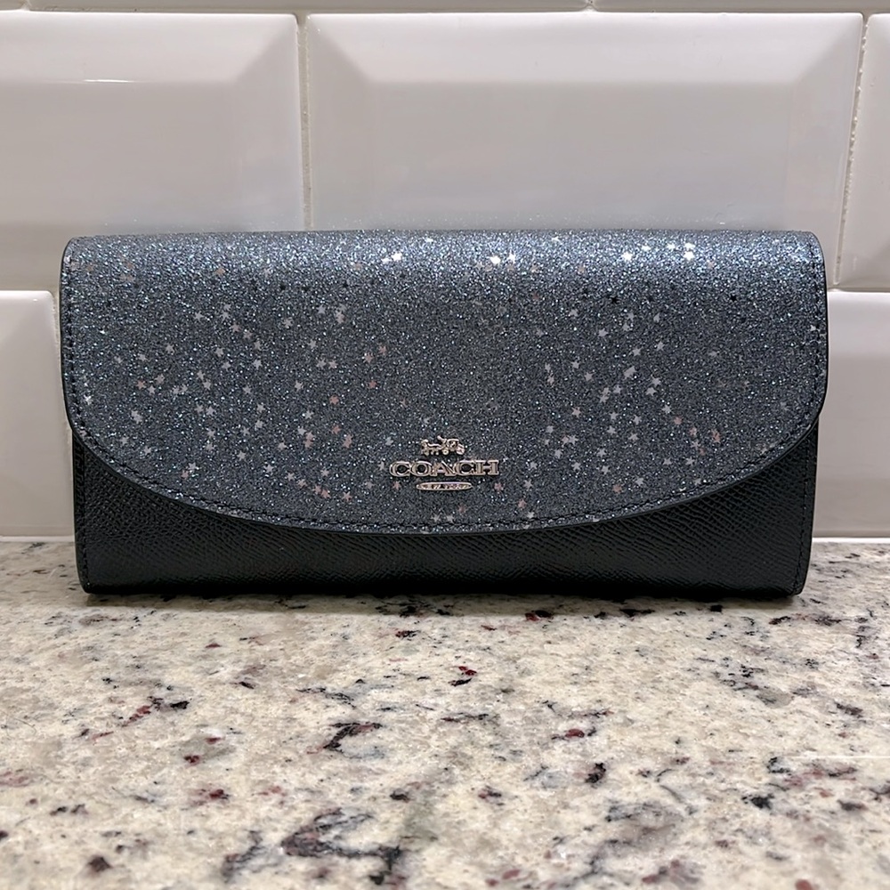 Coach Star Glitter Slim Envelope Wallet NWOT